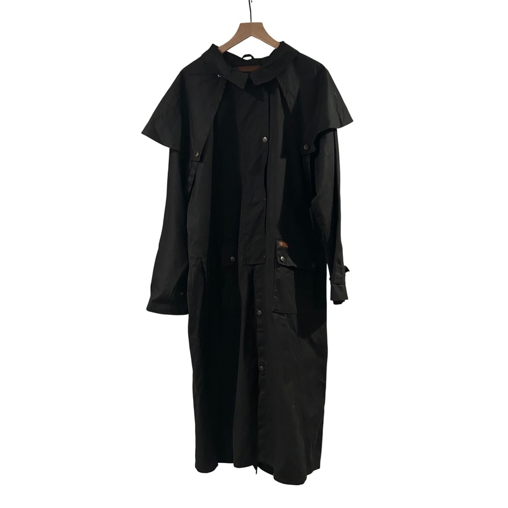Outback Trading Co‎ Low Rider Duster Mens XL Black Cotton Canvas Western Coat